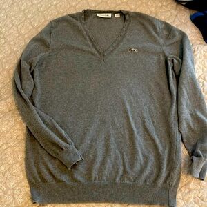 Lacoste gray v neck sweater